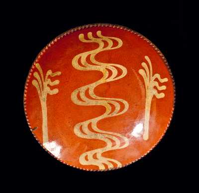 Slip-Decorated Redware Plate