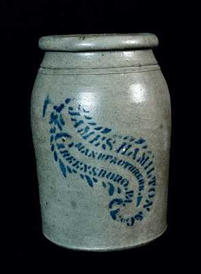 JAMES HAMILTON & CO. (Greensboro, PA) Stoneware Crock