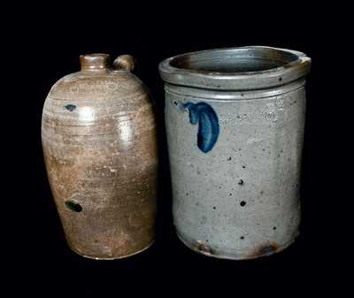 Lot of Two: Strasburg, VA Stoneware incl. Eberly Jug and Hickerson Crock