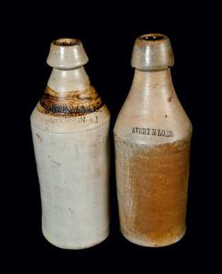 Lot of Two: Stoneware Bottles, One Impressed PATTERSON, NJ