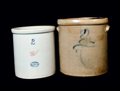 Lot of Two: Midwestern Stoneware Crocks, including one signed RED WING