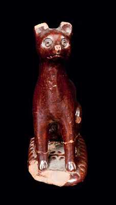 Redware Figure of a Fox, possibly Solomon Bell, Strasburg, VA