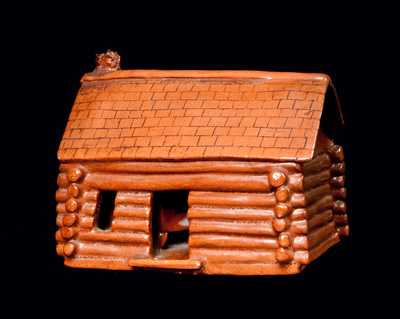 Probably Pennsylvania Redware Log Cabin