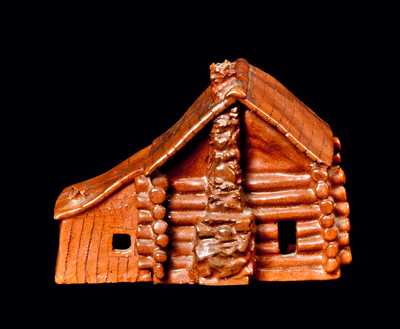 Probably Pennsylvania Redware Log Cabin