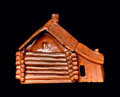 Probably Pennsylvania Redware Log Cabin