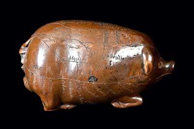 Exceptional Anna Pottery Stoneware Pig Flask Advertising Great Springs Resort