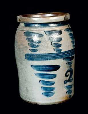 Two-Gallon Heavily-Decorated Western PA Stoneware Crock