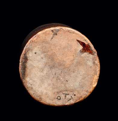 Rare Lead-Glazed Redware Jar Impressed OTT, Frederick, MD