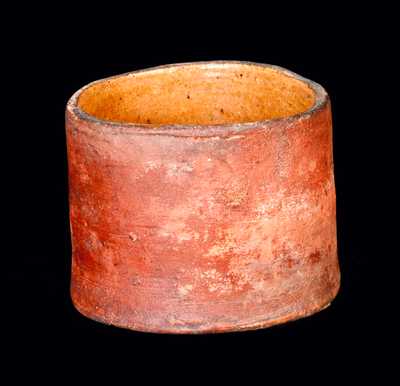 Rare Small Redware Cup Impressed OTT, Frederick, MD