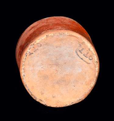 Rare Small Redware Cup Impressed OTT, Frederick, MD