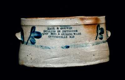 Rare Centerville, Maryland, Advertising Butter Crock (Eastern Shore)