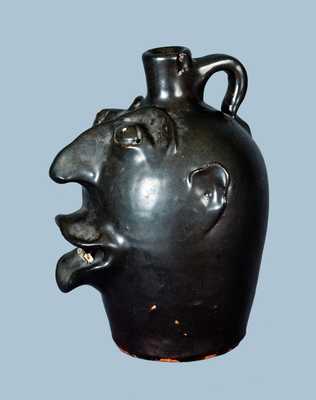 Signed BROWN POTTERY Stoneware Face Jug, Arden, NC
