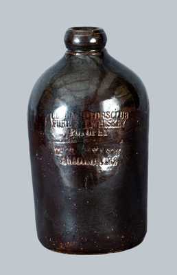 Stoneware Whiskey Jug Advertising OLD BACHELOR S CLUB / ANACOSTIA, DC