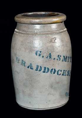 BRADDOCKSFIELD, PA Stoneware Advertising Crock (Braddock / Pittsburgh)