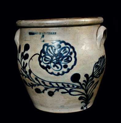 W. ROBERTS / BINGHAMTON Stoneware Crock, Four-Gallon