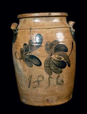 Five-Gallon Beaver, PA Stoneware Crock Dated 1856