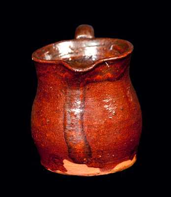 Miniature Redware Pitcher, "W. M. C. / 1906" (William Washington Cline, Indiana)