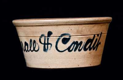 New Jersey Stoneware Bowl w/ Script Advertising 