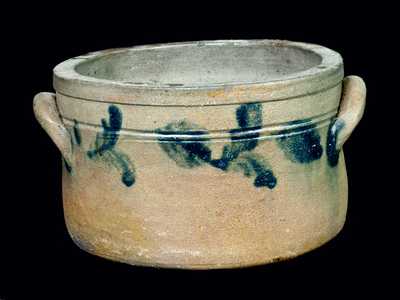 Cobalt-Decorated Stoneware Cake Crock, Mid-Atlantic origin