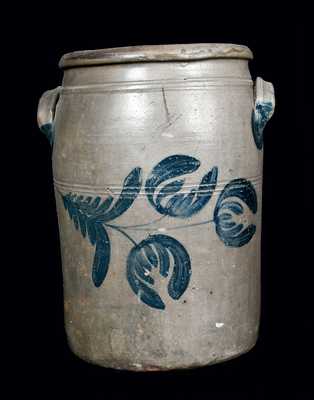 Western PA Stoneware Jar with Large Freehand Tulip Decoration
