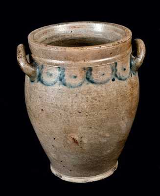 Ovoid Stoneware Jar with Loop Handles attrib. C. Crolius, Manhattan
