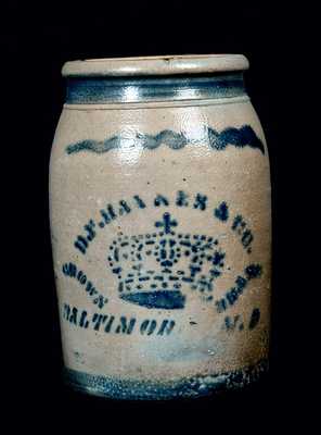 D. F. HAYNES / BALTIMORE Stoneware Advertising Crock