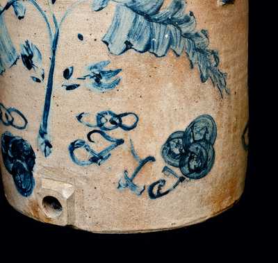 Large-Sized Ohio Stoneware Water Cooler with Odd Fellows Symbols and