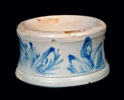 Decorated Stoneware Spittoon Signed HARRISBURG, PA