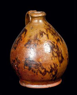 Ovoid Redware Jug with Manganese Splotches