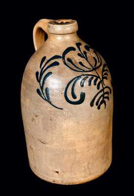 EDMANDS & CO. (Charlestown, MA) Stoneware Jug w/ Slip-Trailed Decoration