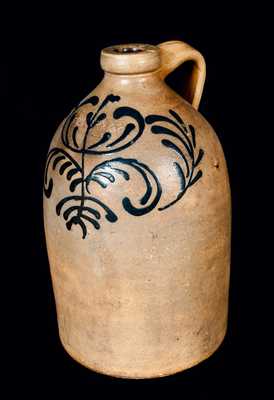 EDMANDS & CO. (Charlestown, MA) Stoneware Jug w/ Slip-Trailed Decoration