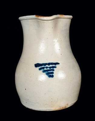 Stoneware Pitcher with Slip-Trailed Decoration, New England
