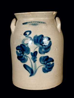Floral Decorated T. HARRINGTON /LYONS (NY) Stoneware Jar