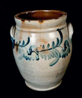 Baluster Form Philadelphia Stoneware Crock with Tulips