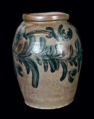 Baltimore Stoneware Jar with Tulip Decoration, circa 1825