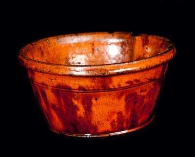 Redware Bowl with Manganese Streaks