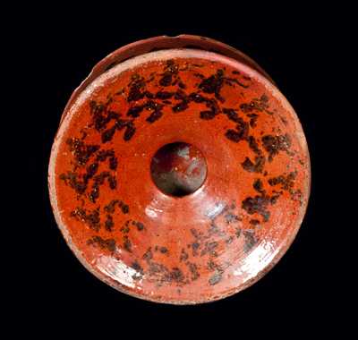Redware Spittoon with Sponged Manganese Decoration
