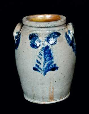 Ovoid Floral Decorated Stoneware Crock, Philadelphia, circa 1850