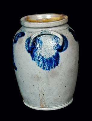 Ovoid Floral Decorated Stoneware Crock, Philadelphia, circa 1850
