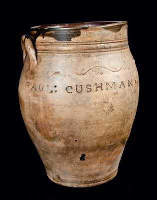 PAUL CUSHMAN (Albany, NY) Stoneware Jar with Coggled Decoration