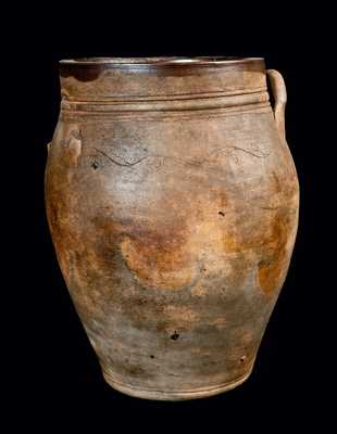 PAUL CUSHMAN (Albany, NY) Stoneware Jar with Coggled Decoration