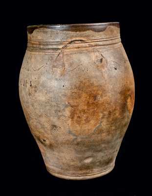PAUL CUSHMAN (Albany, NY) Stoneware Jar with Coggled Decoration