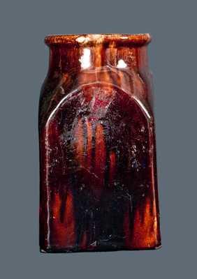 Paneled Redware Jar with Manganese Streaks