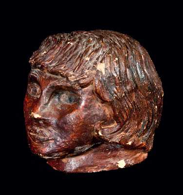 Redware Woman's Head Figure