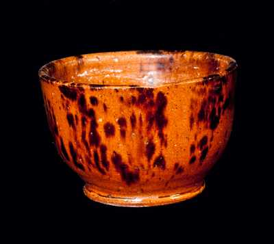 Small Redware Bowl with Manganese Splotches
