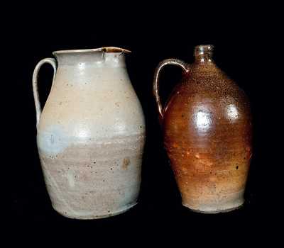 Lot of Two: North Carolina Stoneware Pitcher and Jug