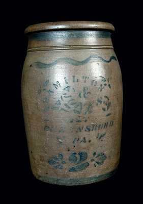 2 Gal. HAMILTON & JONES (Greensboro, PA) Stoneware Crock