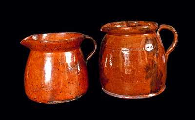 Lot of Two: Redware Batter Pitchers