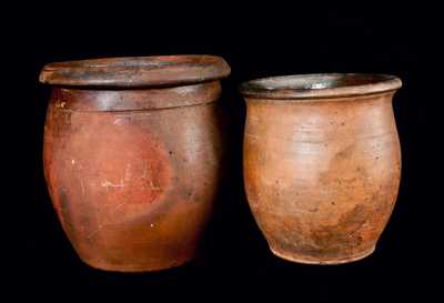 Lot of Two: Redware Cream Jars