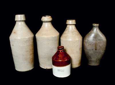 Lot of Five: Assorted Stoneware Bottles